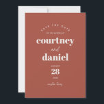 Modern Rust Trendy Photo Save the Date<br><div class="desc">Modern Rust Trendy Photo Save the Date features modern type pairings in bold,  modern colours,  along with a full photo on the back.</div>