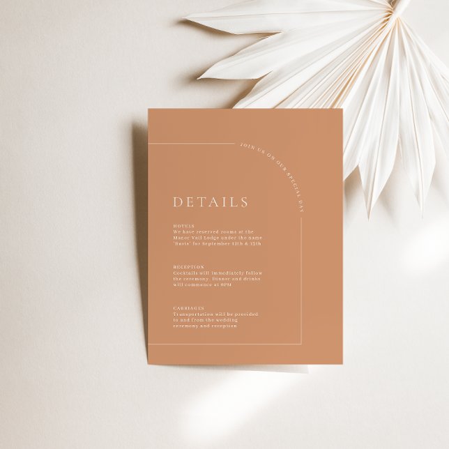 Modern Rust Wedding Details Enclosure Card (Creator Uploaded)