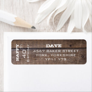 Modern Rustic 40th Birthday Return Address