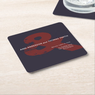 Modern Rustic Ampersand Wedding Paper Coasters