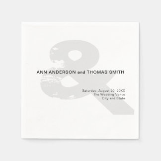 Modern Rustic Ampersand Wedding Paper Napkin