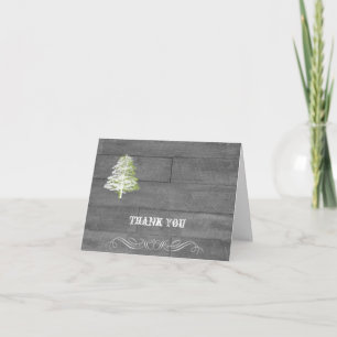 Modern Rustic Barn Wood Thank You Card