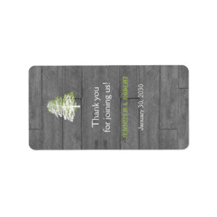 Modern Rustic Barn Wood Wedding Lip Balm Label