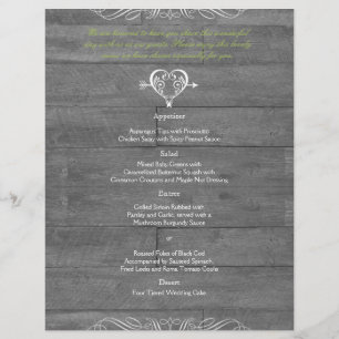 Modern Rustic Barn Wood Wedding Menu