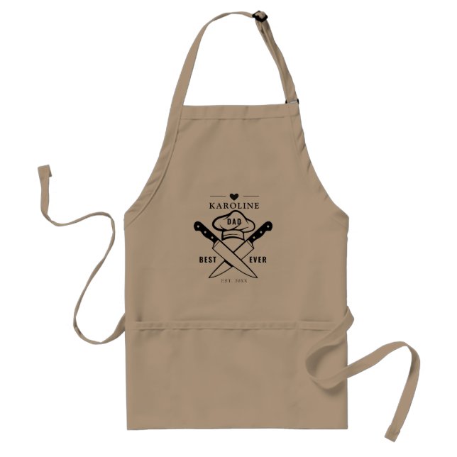 Modern Rustic BEST DAD EVER Father's Day Adult  Standard Apron (Front)