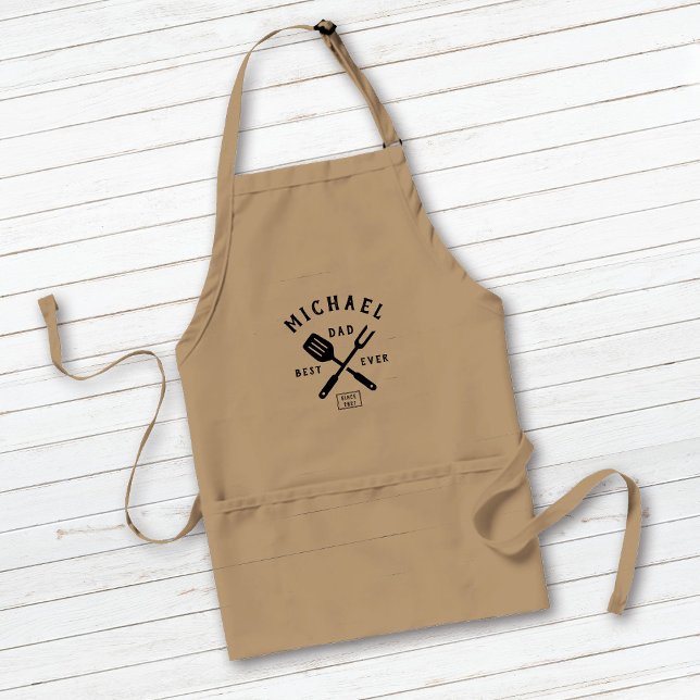 Modern Rustic BEST DAD EVER Father's Day Standard Apron (Creator Uploaded)