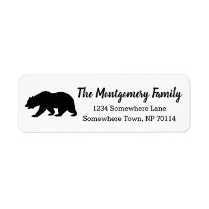 Modern Rustic Black Bear & Family Name