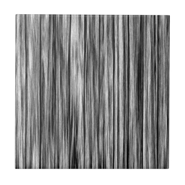 Modern rustic black grey wood grain pattern tile (Front)