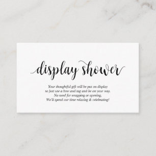 Modern Rustic, Black Script, Display Shower Enclosure Card