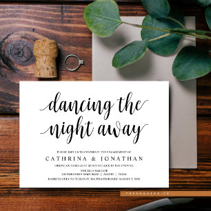Modern Rustic, Black script, Engagement Party Invitation