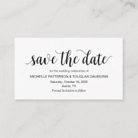 Modern Rustic, Black Script, Wedding Save the date