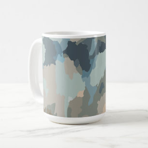 Modern rustic blue nature colours organic shapes  coffee mug