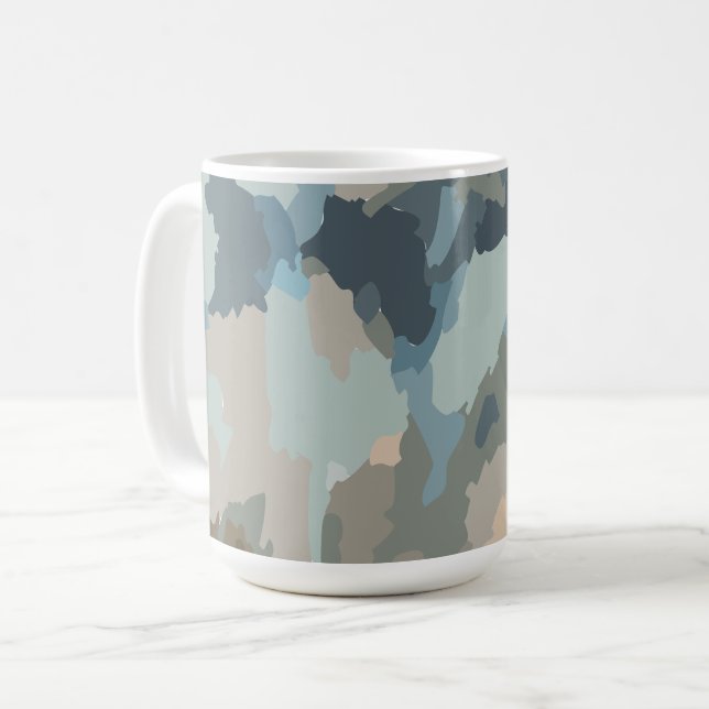 Modern rustic blue nature colours organic shapes  coffee mug (Front Left)