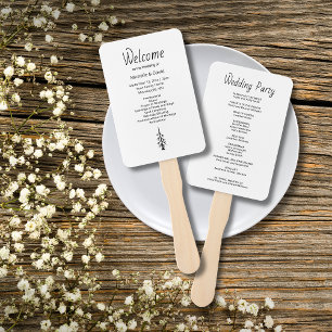 Modern Rustic Boho Casual Wedding Ceremony  Hand Fan
