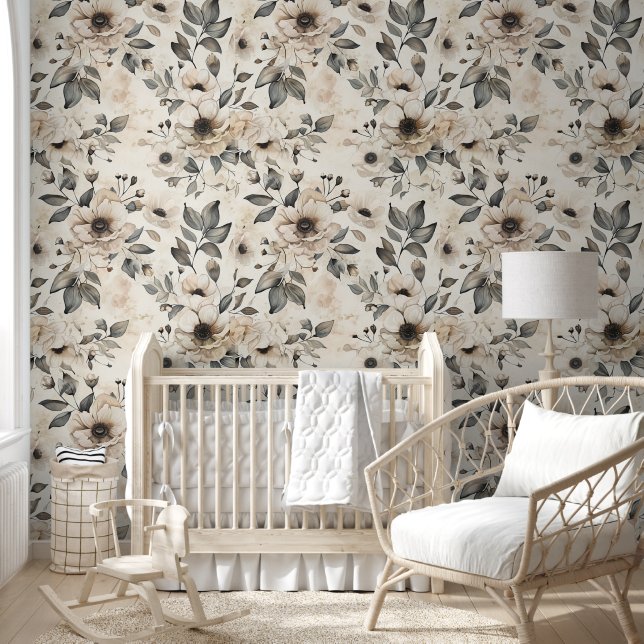 Modern Rustic Boho Chic Style Floral Feminine Wallpaper (Kids)