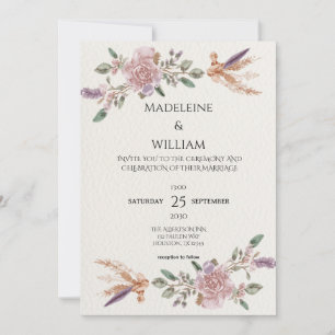 Modern Rustic Boho Elegant Wedding Invitation