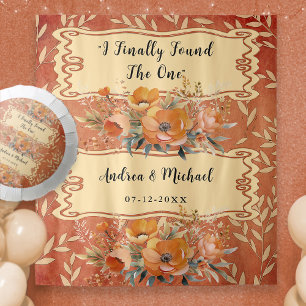 Modern Rustic Boho Neutral Earthy Wedding Backdrop Tapestry