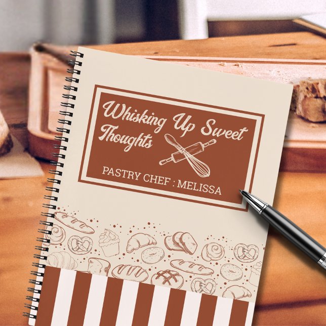 Modern Rustic Brown Beige Bakery Pastry Chef Notebook (Creator Uploaded)