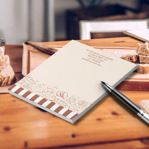 Modern Rustic Brown Beige Bakery Shop  Notepad