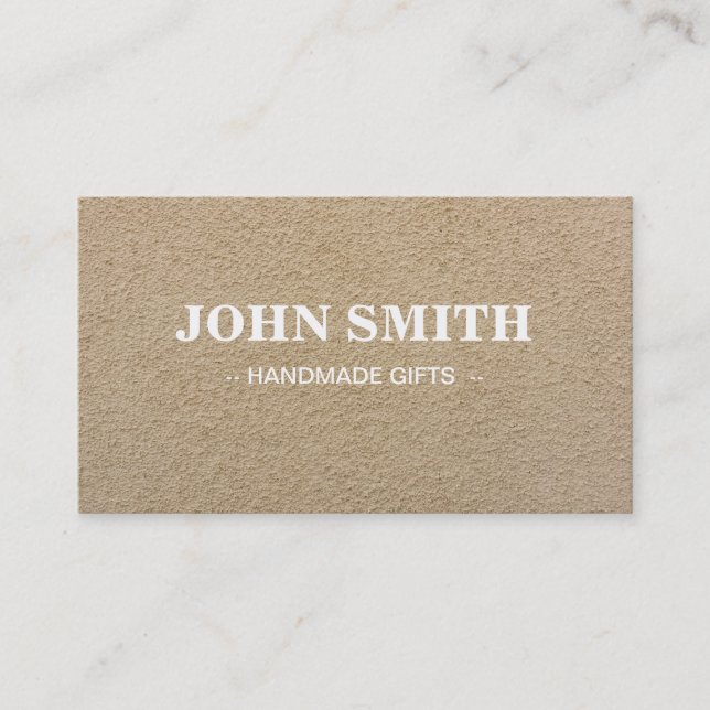 Modern Rustic brown Kraft Sand Paper Business Card (Front)