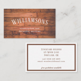 modern rustic business card
