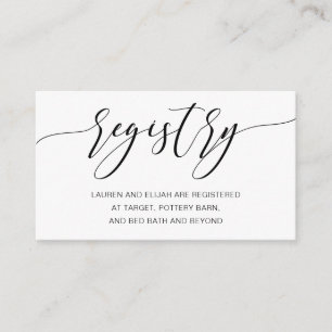Modern Rustic Calligraphy Gift Registry Insert