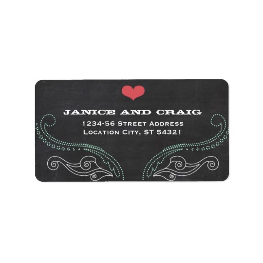 Modern Rustic Chalkboard Typography Wedding Address Label