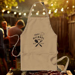 Modern Rustic Chef BEST DAD EVER Father's Day Standard Apron<br><div class="desc">Retro cool personalized "BEST DAD EVER" bbq apron in a logo-style typography design featuring dad's name alongside a chef's hat. Great gift for Father's day or a unique birthday gift for the dad who loves to barbeque.</div>