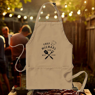 Modern Rustic Chef BEST DAD EVER Father's Day Standard Apron