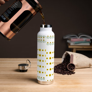 Modern Rustic Chic Sunflower Patterns Water Bottle