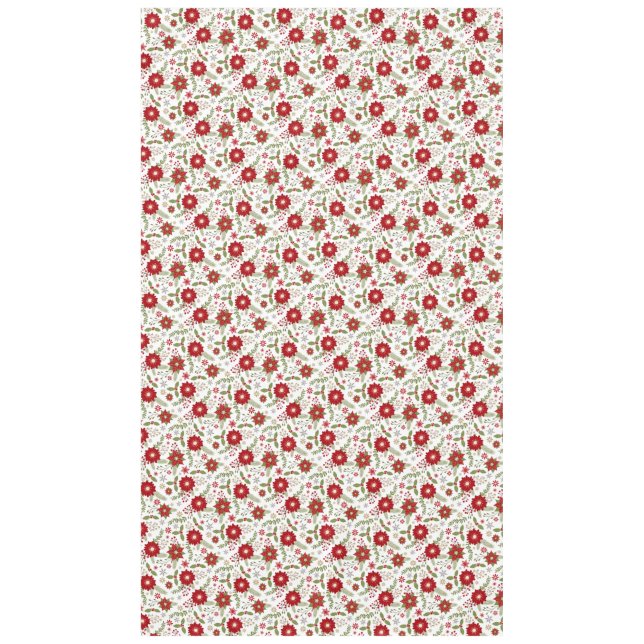 modern rustic Christmas flowers Tablecloth (Front)