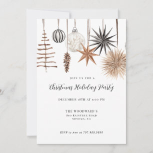 Modern Rustic Christmas Holiday Party Invitation