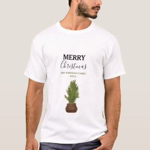 Modern Rustic Christmas Tree Holiday T-Shirt