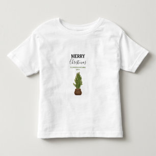 Modern Rustic Christmas Tree Holiday Toddler T-Shirt