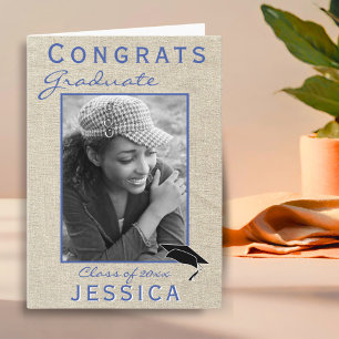 Modern Rustic Congrats Graduate Graduation Photo Card