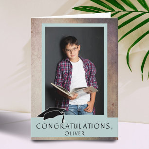 Modern Rustic Congratulations Graduation Photo Card