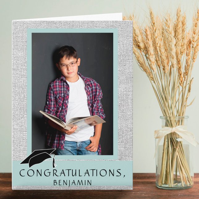 Modern Rustic Congratulations Graduation Photo Card (Creator Uploaded)