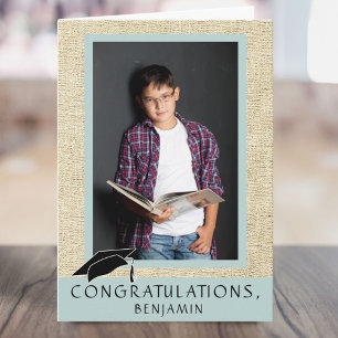Modern Rustic Congratulations Graduation Photo Card