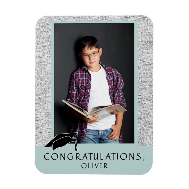 Modern Rustic Congratulations Graduation Photo Magnet (Vertical)