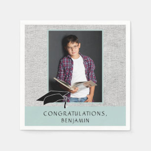 Modern Rustic Congratulations Graduation Photo Napkin