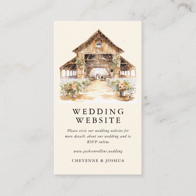 Modern Rustic Country Barn Wedding Details  Enclosure Card (Front)