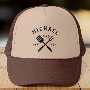 Modern Rustic Custom BEST DAD EVER Father's Day Trucker Hat
