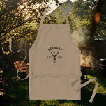 Modern Rustic Custom Best Dad Ever Retro Cool Standard Apron<br><div class="desc">Retro cool personalised "BEST DAD EVER" bbq apron in a logo-style typography design featuring the dad's name and the year he became a father alongside a buck. Great gift for Father's day or a unique birthday gift for the dad who loves to barbeque.</div>