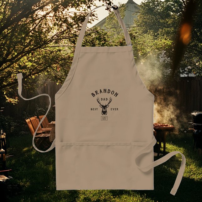 Modern Rustic Custom Best Dad Ever Retro Cool Standard Apron (Creator Uploaded)