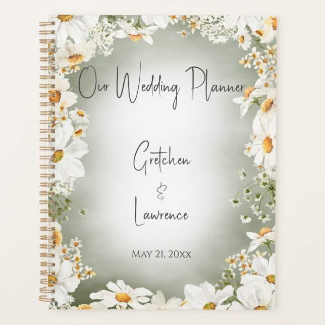 Modern Rustic Daisy Wedding Planner (Front)