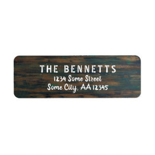 Modern Rustic Dark Wood Holiday Return Address