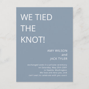 Modern Rustic Dusty Blue Wedding Announcement Postcard
