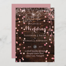 Modern Rustic Dusty Rose Pink Confetti Wedding