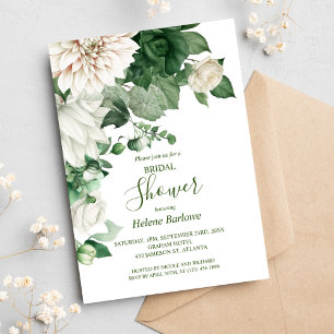 Modern Rustic Elegant Emerald Green Bridal Shower Invitation