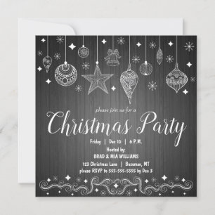 Modern Rustic Elegant Holiday Christmas Party Invitation